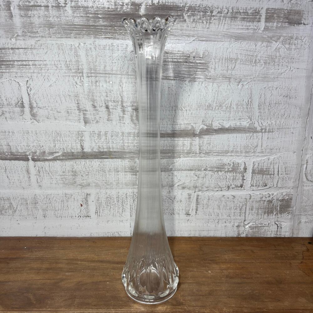 Mid Century Swung Tall Glass Vase